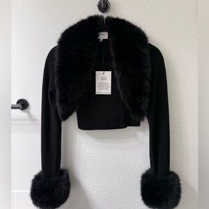 Reformation Clarissa Cashmere Faux Fur Bolero Set
